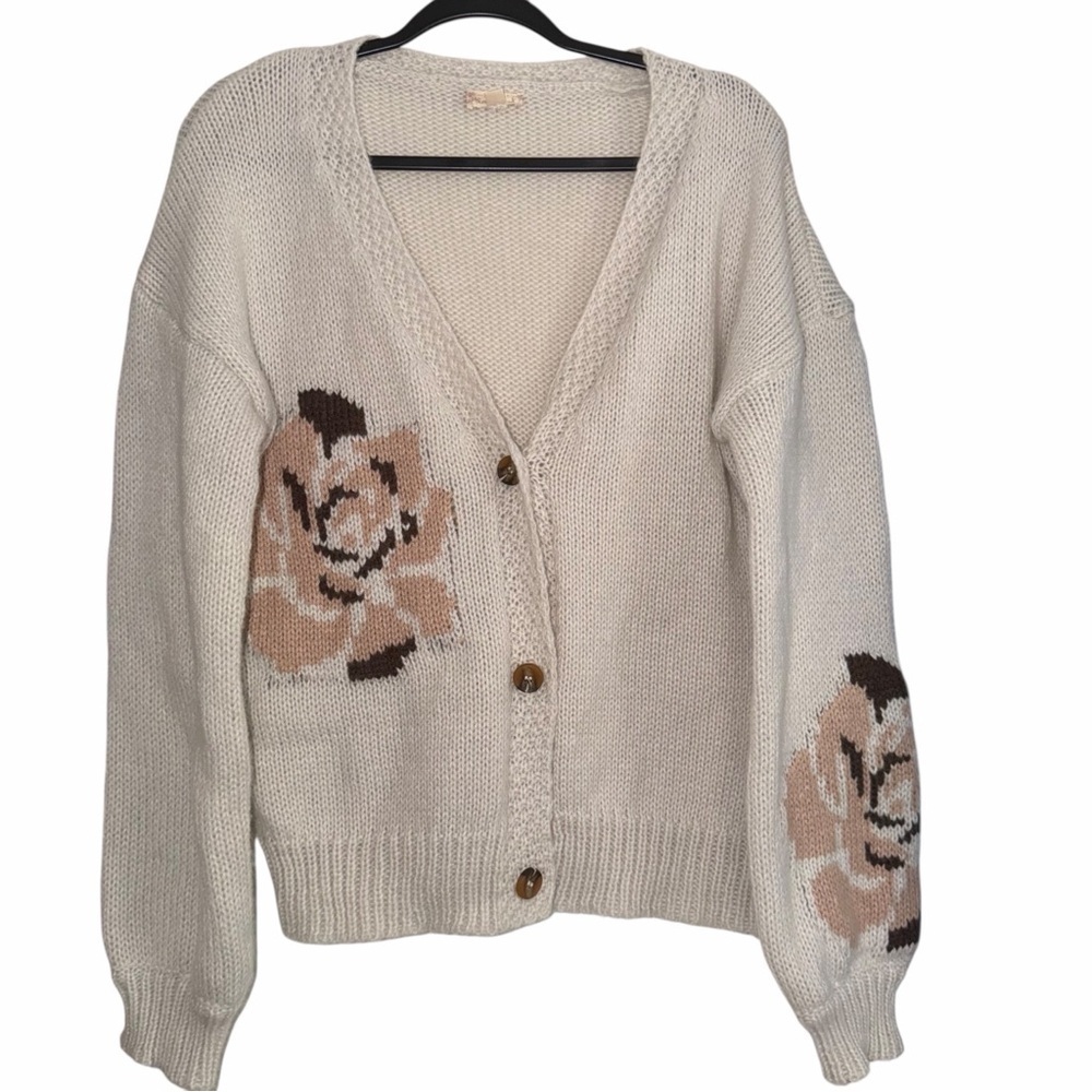 Never Worn Hem & Thread Knit Cardigan Sweater - Cream Size Medium